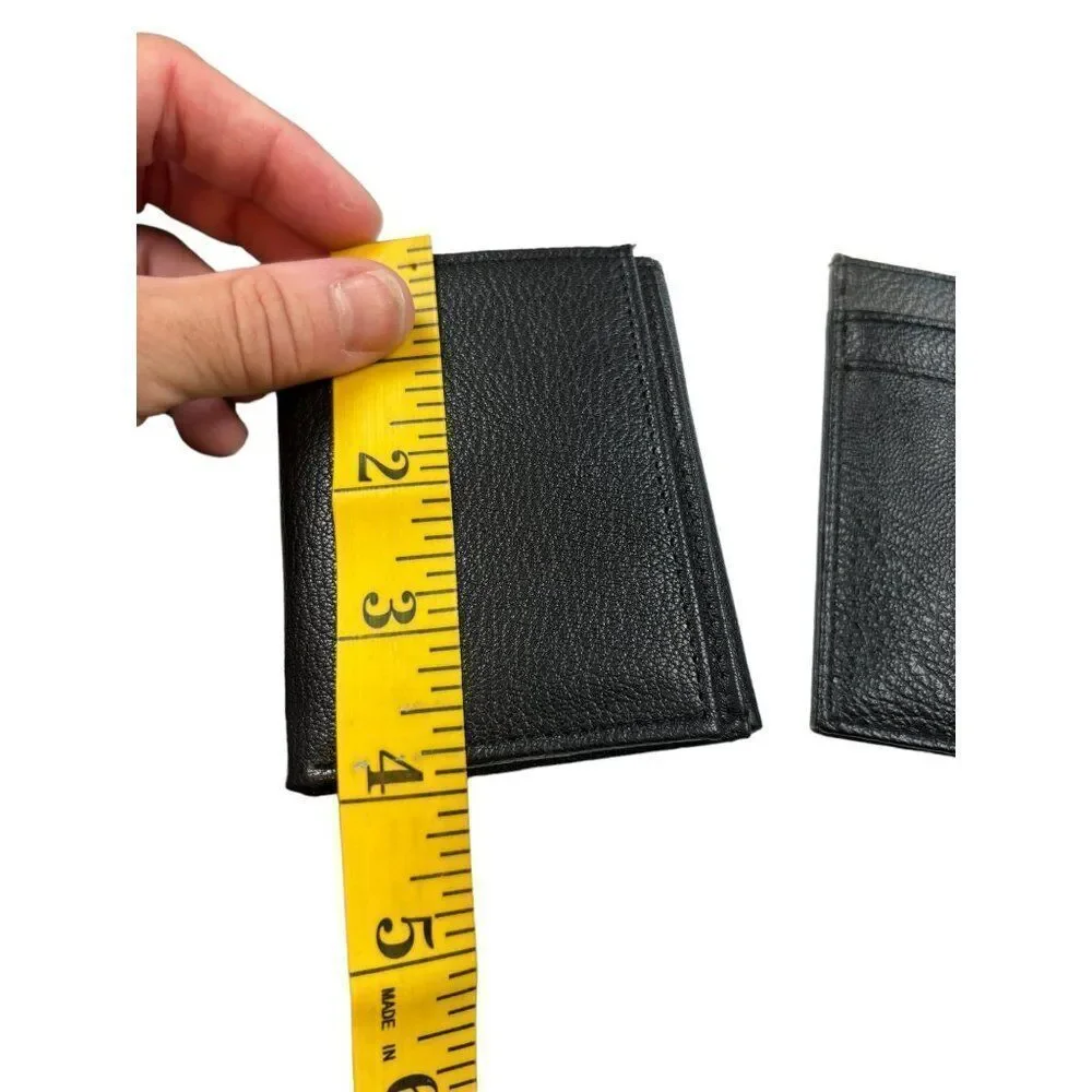 Men's Black Leather Wallet With Card Holder & ID Window